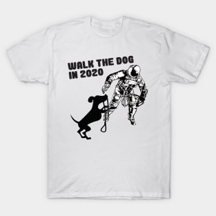 Astronaut leads dog to walk in protective suit! T-Shirt